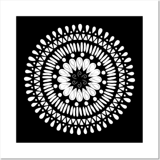 White Mandala Posters and Art